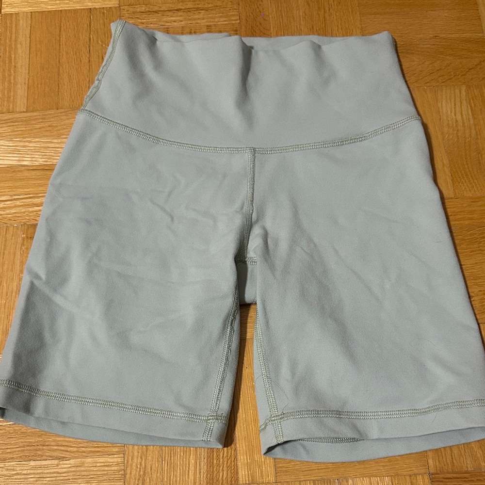 Aritzia High-Waisted Light Green Shorts